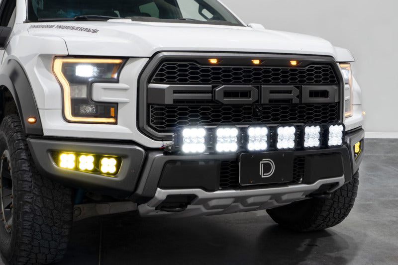 Diode Dynamics 17-20 Ford Raptor SS5 Grille CrossLink Lightbar Kit - Sport Yellow Combo - DD7336