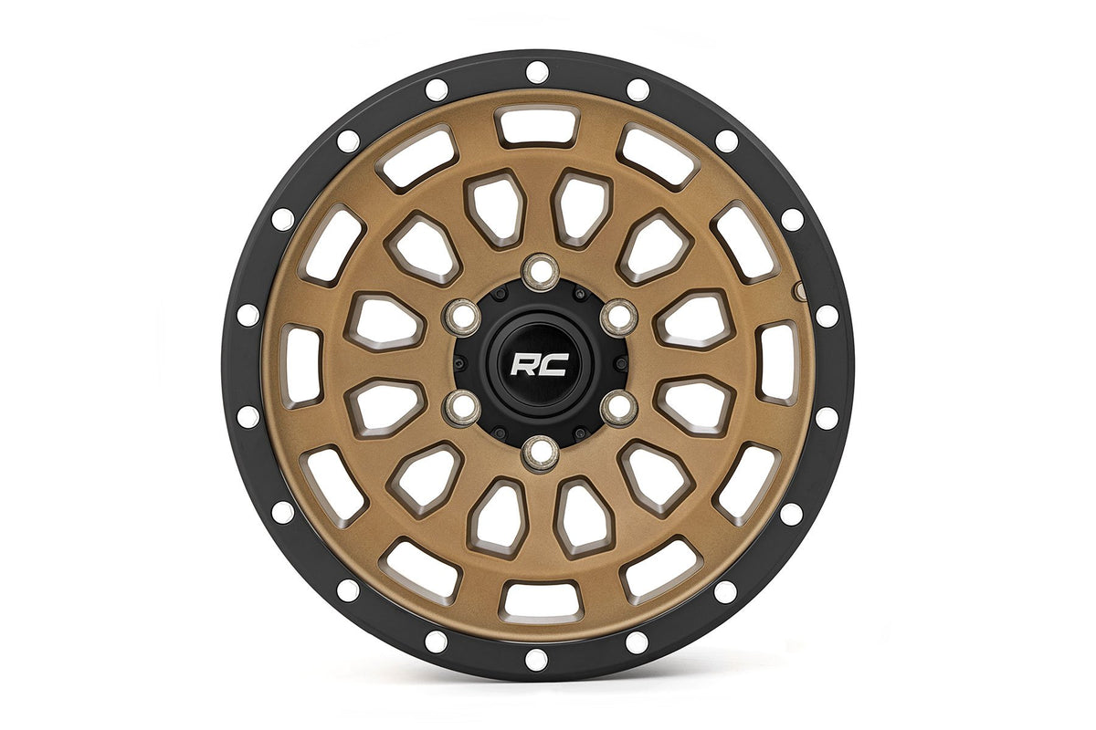 Rough Country 87 Series Wheel | Simulated Beadlock | Bronze/Black | 17x8.5 | 5x5 | +0mm