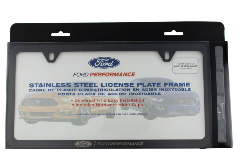 Ford Racing Ford Performance Slim License Plate Frame - Black Stainless Steel - M-1828-SSB