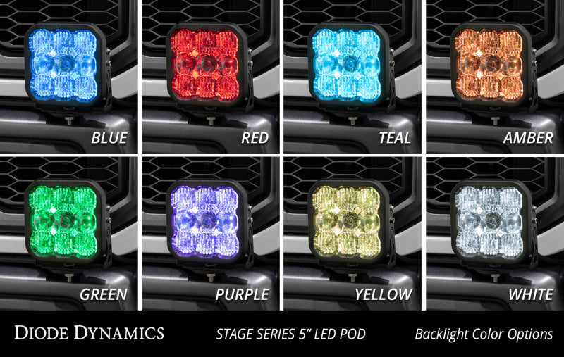 Diode Dynamics 17-20 Ford Raptor SS5 Bumper LED Pod Light Kit - Sport Yellow Driving - DD7347