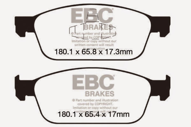 EBC 12+ Ford Focus 2.0 Turbo ST Ultimax2 Front Brake Pads - UD1668