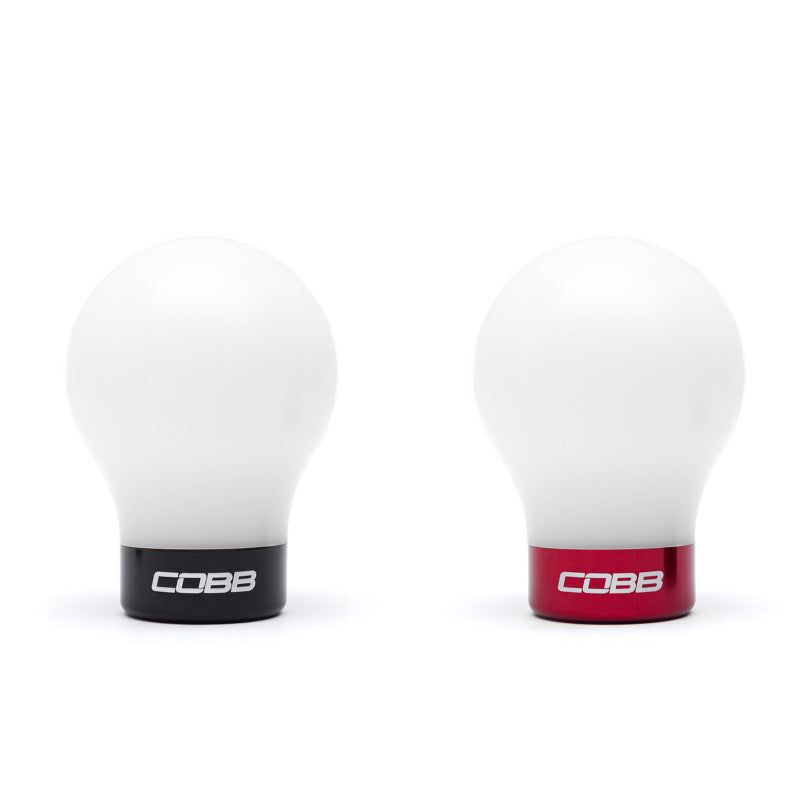 Cobb Subaru 6-Speed Weighted COBB Shift Knob - White (Incl. Both Red + Blk Collars) - 213360-W