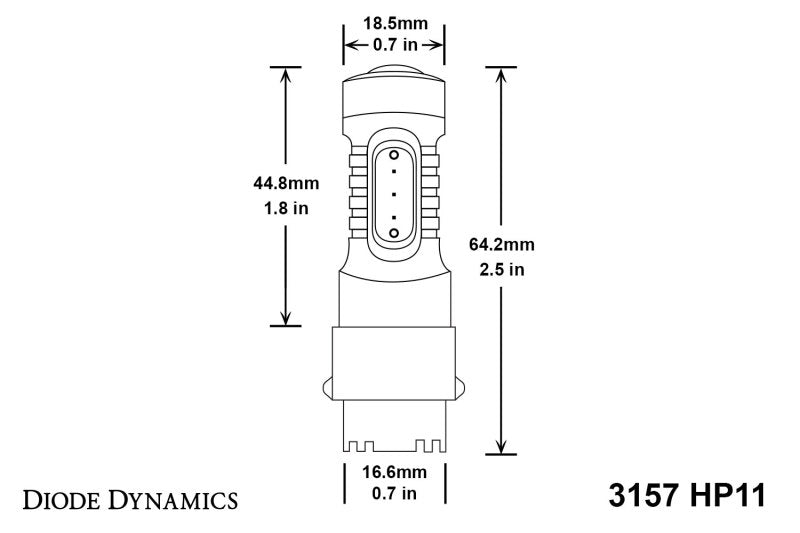 Diode Dynamics 3157 LED Bulb HP11 LED - Amber (Single) - DD0050S