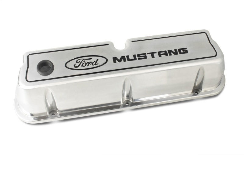 Ford Racing Ford 289/302/351W Die-Cast Valve Covers - Polished w/Black Logo - 302-030