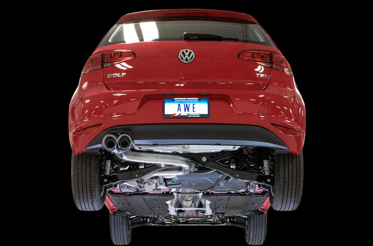 AWE Tuning VW MK7 Golf 1.8T Touring Edition Exhaust w/Diamond Black Tips (90mm)