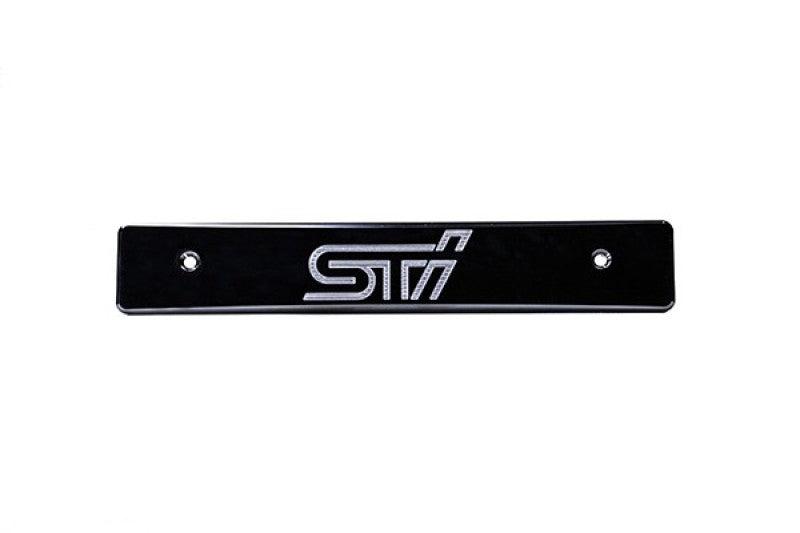 Turbo XS 08-14 Subaru WRX/STi Billet Aluminum License Plate Delete Black Machined STi Logo