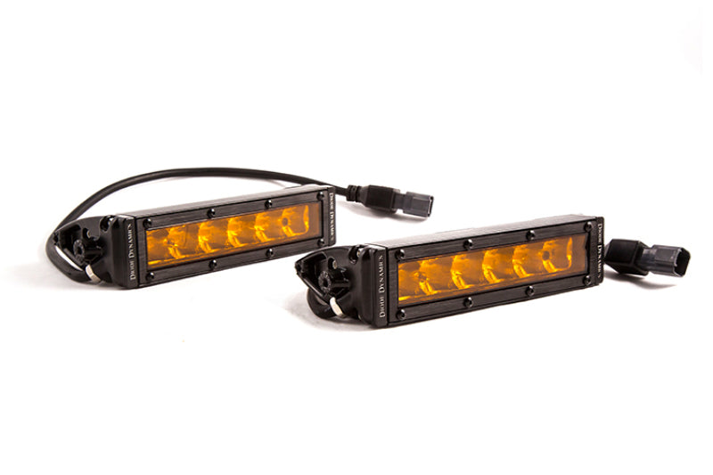 Diode Dynamics 6 In LED Light Bar Single Row Straight SS6 - Amber Driving Light Bar (Pair) - DD5036P