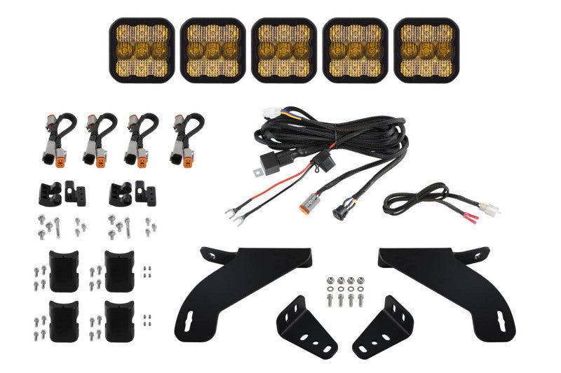 Diode Dynamics 21-22 Ford F-150 SS5 Grille CrossLink Lightbar Kit- Pro White Combo - DD7321