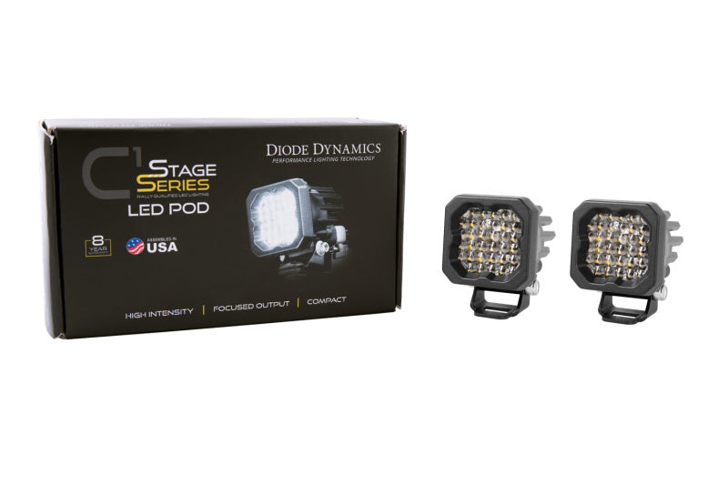 Diode Dynamics Stage Series C1R - White Flood Standard LED Pod (Pair) - DD7423P