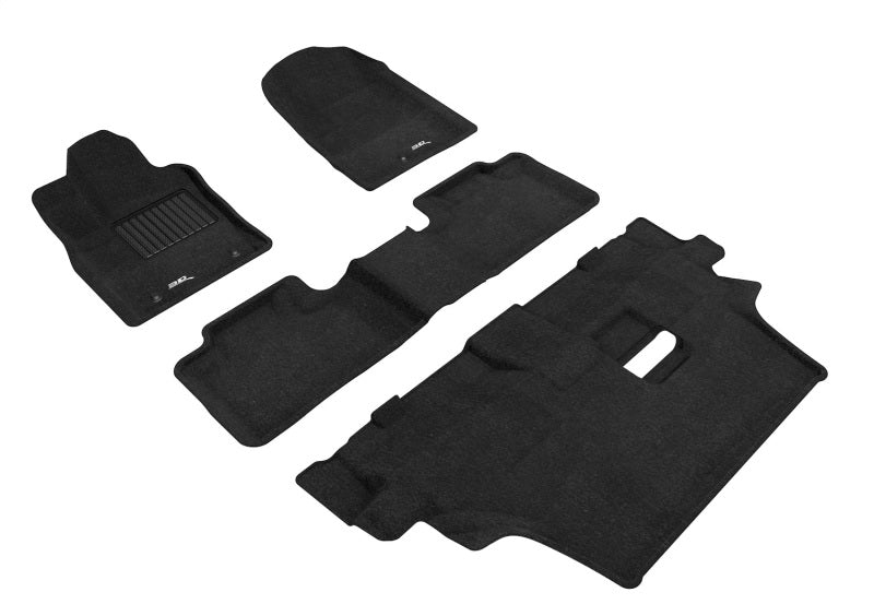 3D MAXpider 2012-2021 Dodge Durango 7-Seat Elegant 1st 2nd &amp; 3rd Row Floormats - Black