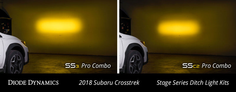 Diode Dynamics 18-21 Subaru Crosstrek Pro SS3 LED Ditch Light Kit - White Combo - DD6560