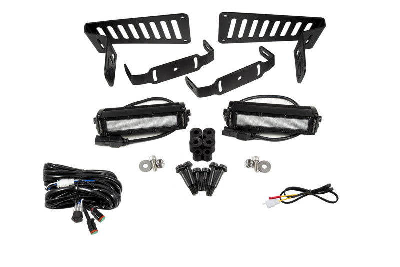 Diode Dynamics 18-21 Jeep JL Wrangler/Gladiator SS6 Cowl LED Bracket Kit - White Flood - DD6093