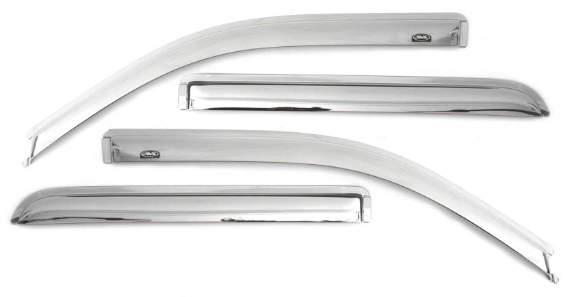 AVS 07-18 Toyota Tundra Double Cab Ventvisor Front &amp; Rear Window Deflectors 4pc - Chrome