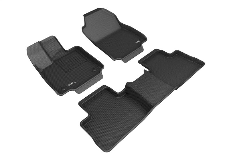 3D MAXpider 2019-2020 Toyota RAV4 Gasoline Kagu 1st &amp; 2nd Row Floormats - Black