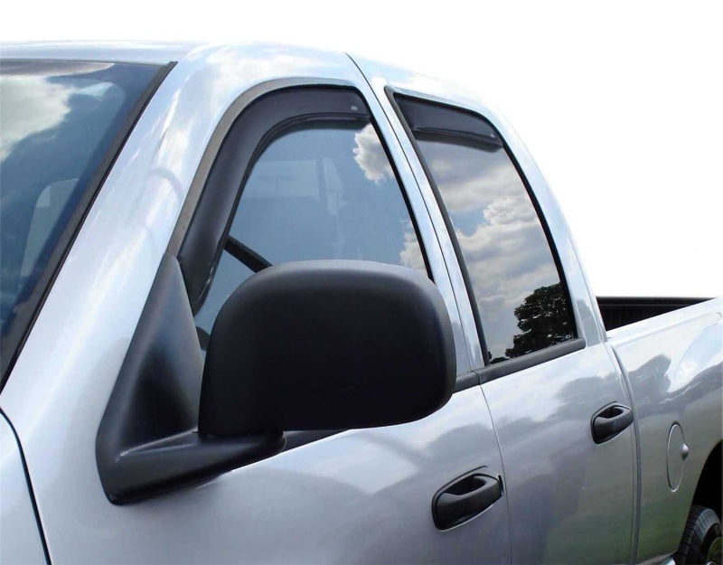 AVS 06-08 Dodge RAM 1500 Mega Cab Ventvisor In-Channel Front &amp; Rear Window Deflectors 4pc - Smoke