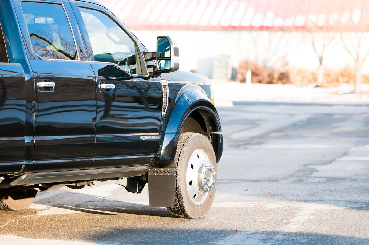 2017 F-450 Platimun Stock wheels/tires ft. Rokblokz step back Flaps in Original