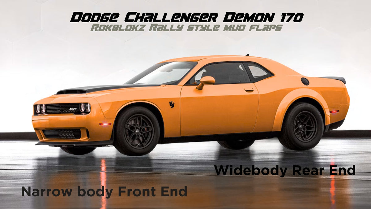 RokBlokz - Dodge Challenger SRT Demon 170 2018-2023 Rally Style Mud Flaps