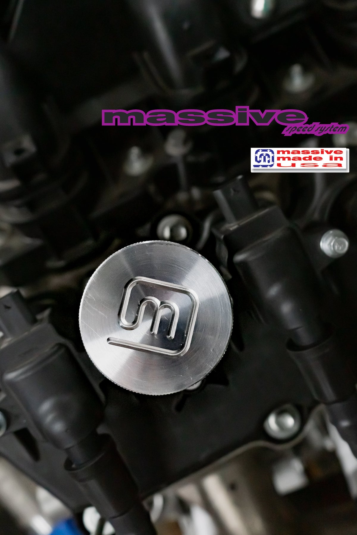 Massive Signature Oil Fill Cap - Godzilla V8 Engine 6.8 7.3 - Massive Speed System