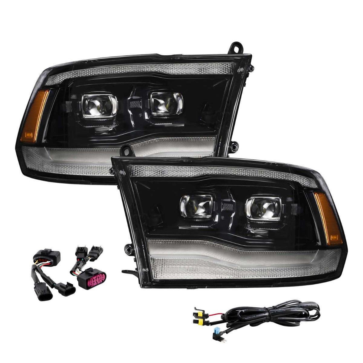 Form Lighting 09-18 Ram 1500/2500/3500 and 19+ Ram 1500 Classic Sequential LED Projector Headlights - Pair