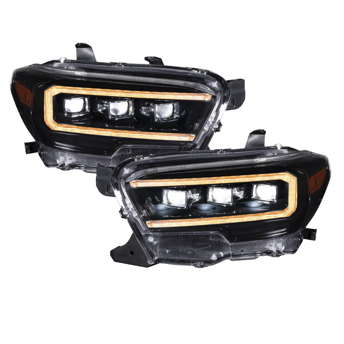 Form Lighting 2016-2023 Toyota Tacoma Sequential LED Projector Headlights with Amber DRL - Pair