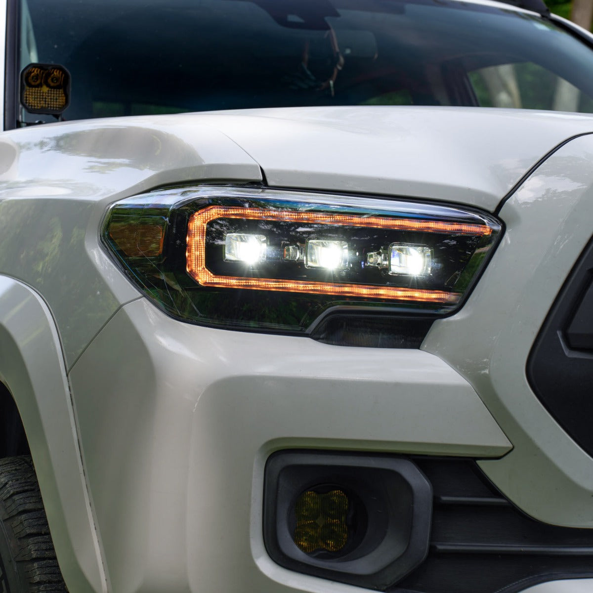 Form Lighting 2016-2023 Toyota Tacoma Sequential LED Projector Headlights with Amber DRL - Pair