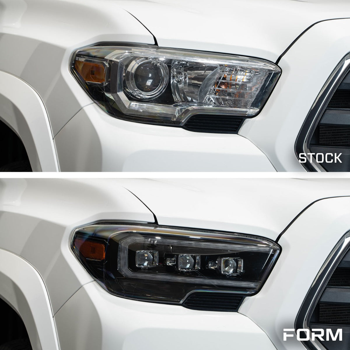 Form Lighting 2016-2023 Toyota Tacoma Sequential LED Projector Headlights with Amber DRL - Pair