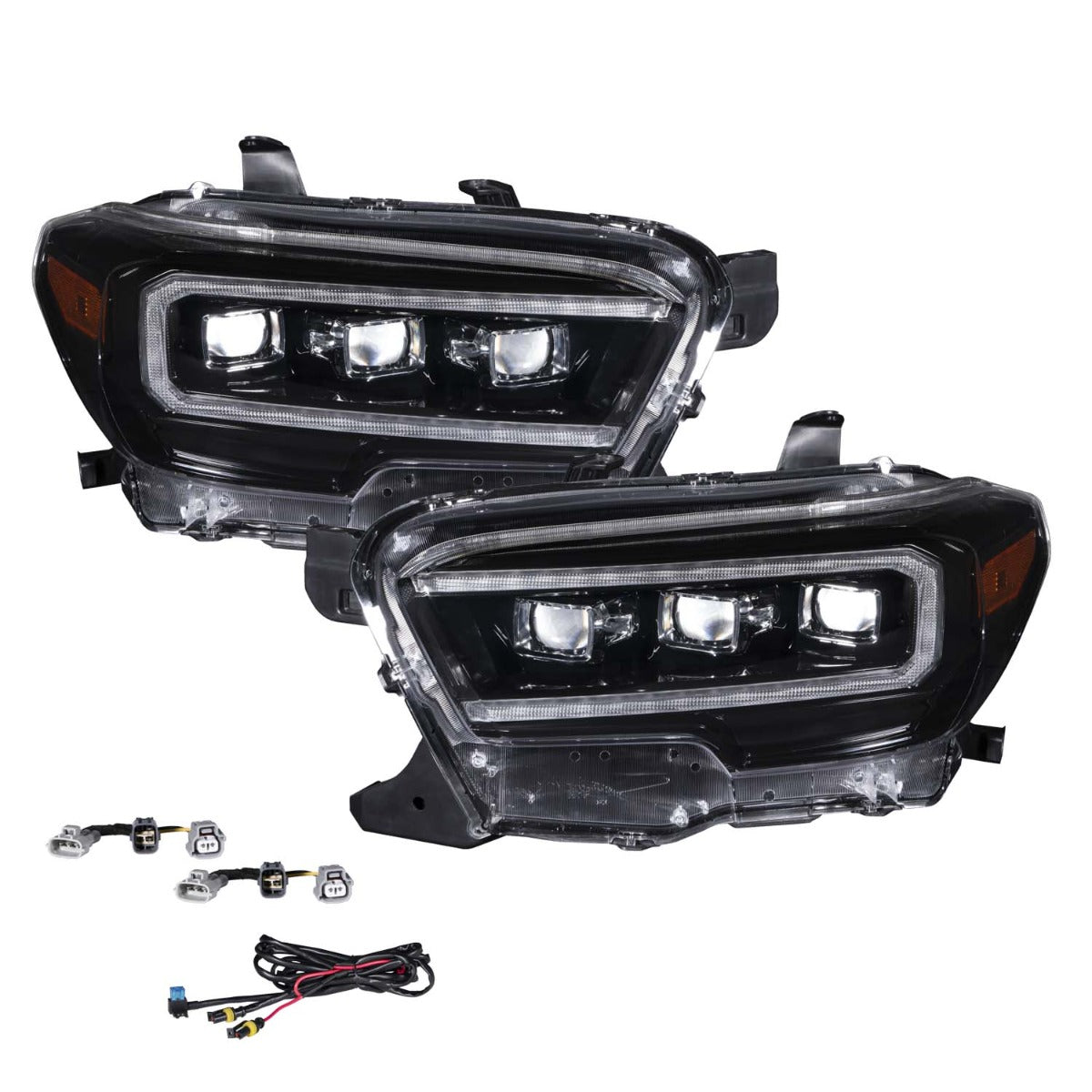 Form Lighting 2016-2023 Toyota Tacoma Sequential LED Projector Headlights with Amber DRL - Pair