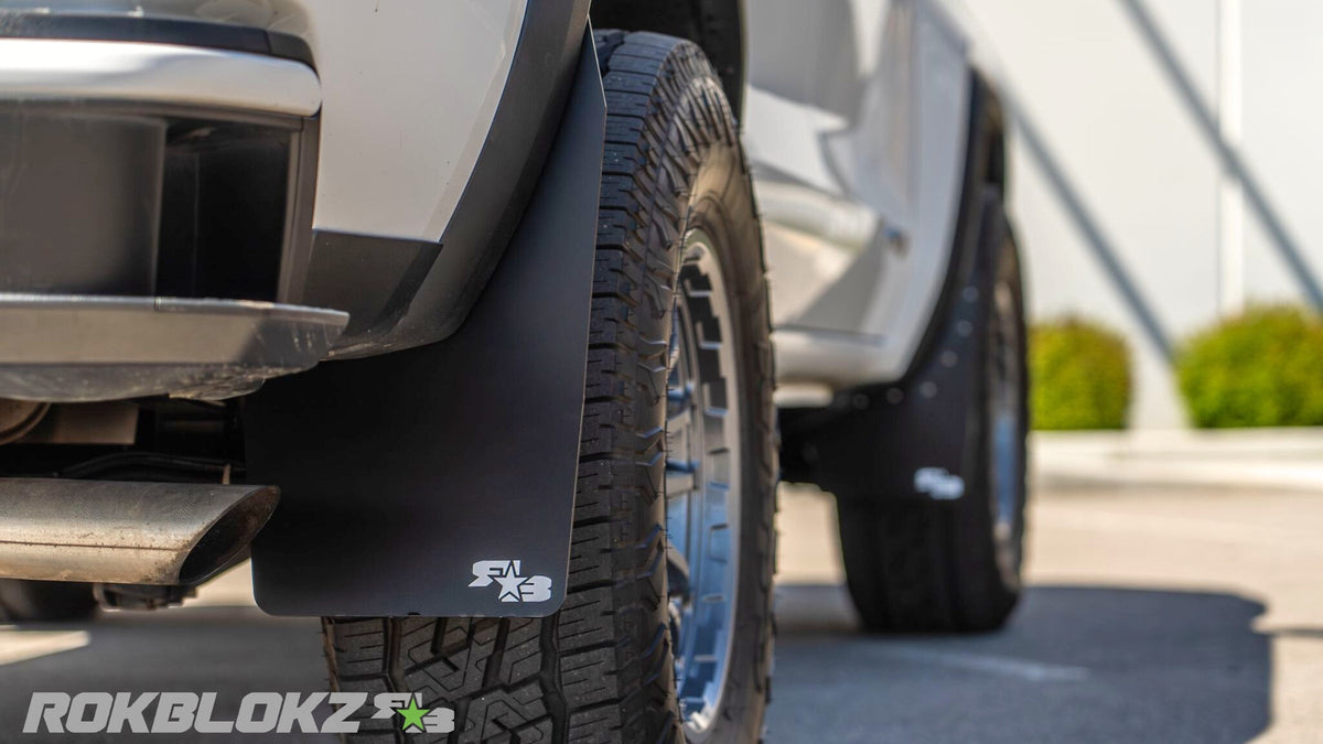 2023+ GMC Canyon AT4 Featuring Rokblokz Mud flaps in black - rear