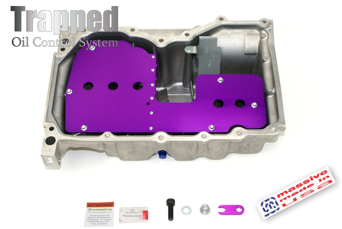 Massive Speed PRE-INSTALLED PRO Trapped Oil Control Pan Baffle Duratec Ecoboost Focus 2.0 2.3 2.5 w/ Balance Shaft Delete - Massive Speed System