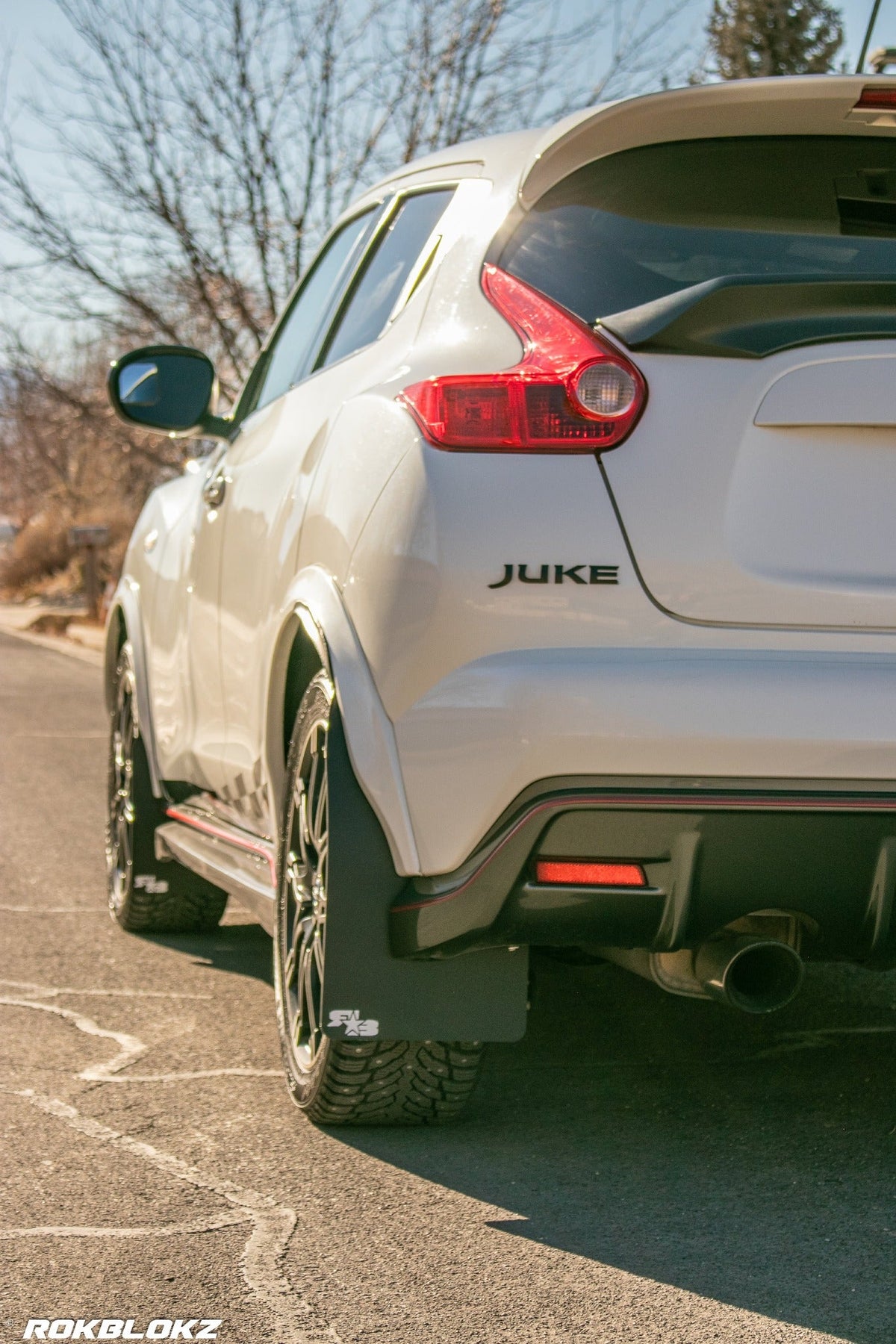 10-17 Nissan Juke NISMO featuring Rokblokz Rally Mud Flaps - driver side 2