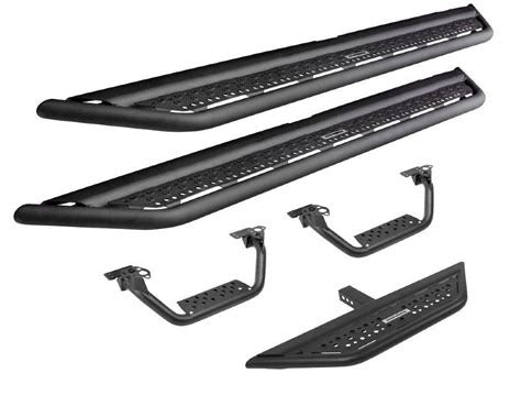 Go Rhino 2021+ Ford Bronco Brackets for Dominator Extreme Side Steps Textured Black