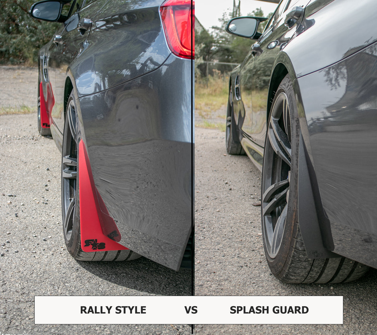 14-18 F80 BMW M3 featuring Splash Guards VS Rally style flaps by Rokblokz