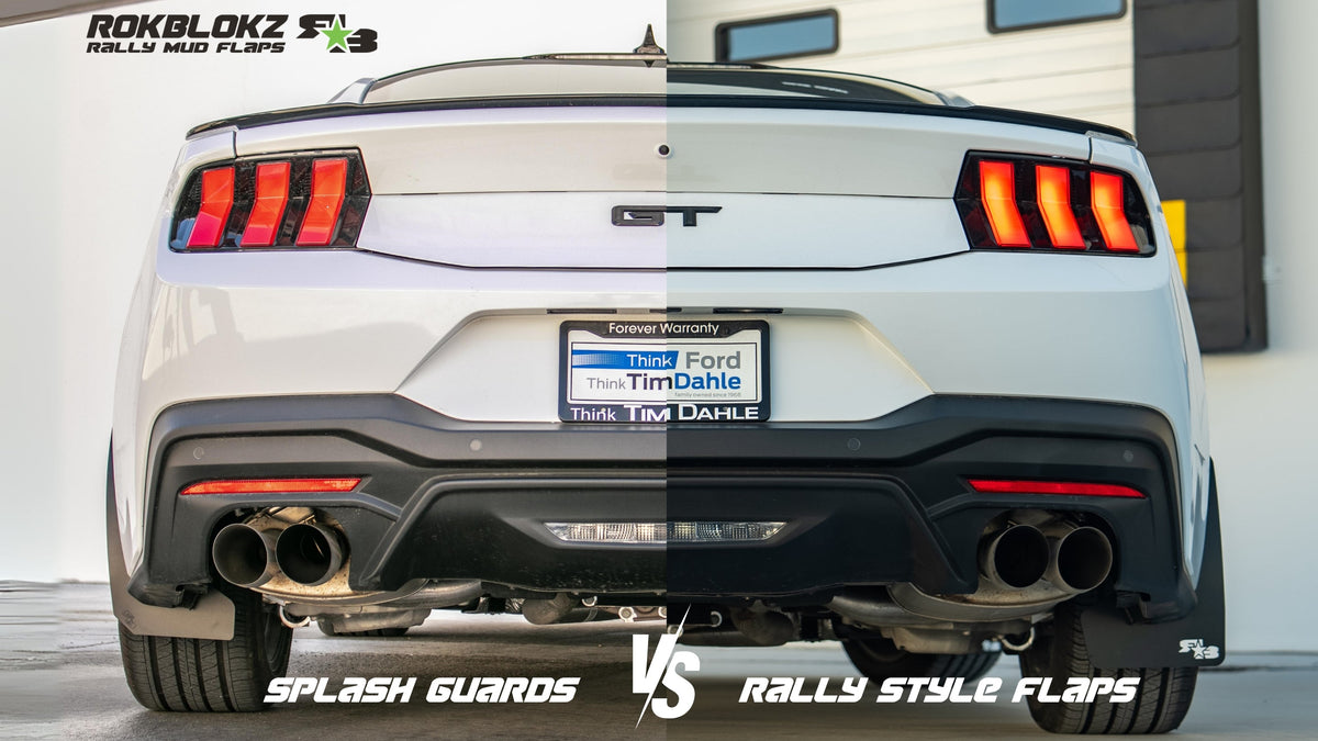 2024 Mustang GT featuring ROKBLOKZ Splash Guards VS Rally Style - rear view