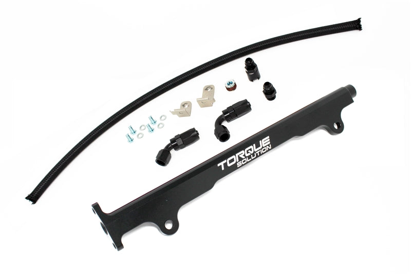 Torque Solution Mitsubishi Evo X Billet Aluminum Fuel Rail - Black - TS-EV-485BK