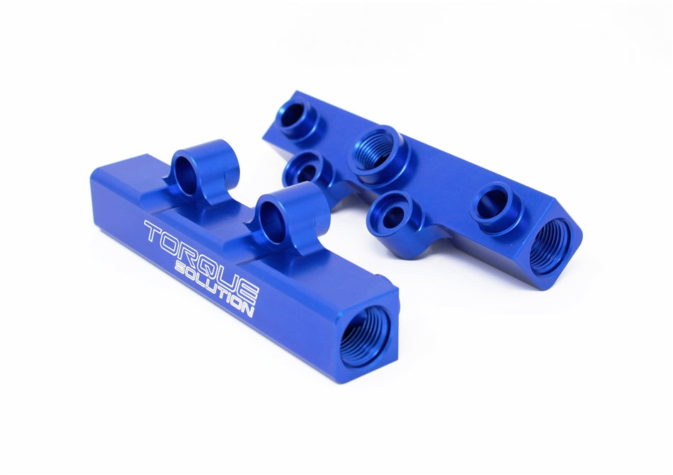 Torque Solution Top Feed Fuel Rails: 02-14 Subaru WRX / 07-18 STI - Blue - TS-SU-400BU.2