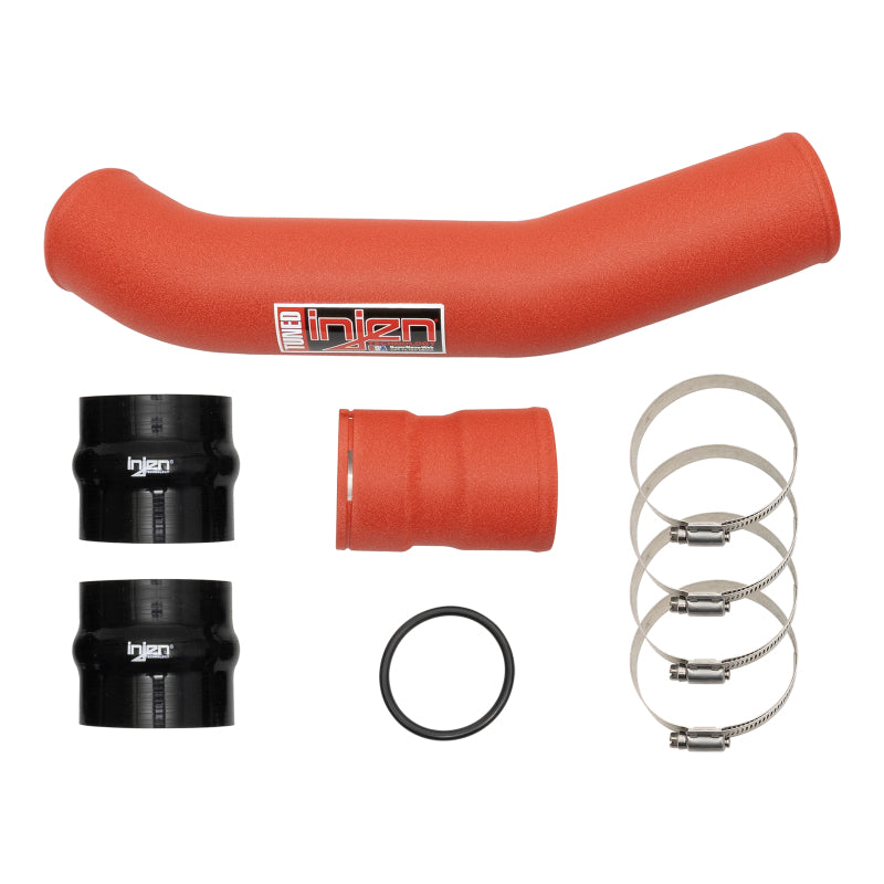 Injen 17-22 Ford F250/F/350/F-450/F-550 V8-6.7L Turbo Diesel Wrnkl Red Intercooler Hot Side Piping - SES9004ICPHWR