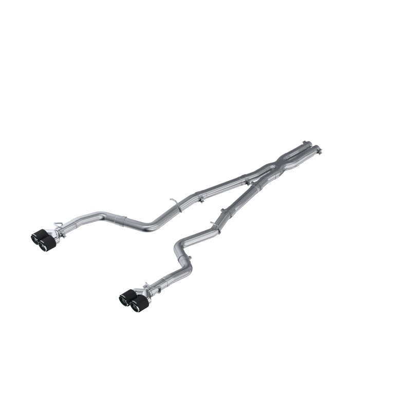 MBRP 15-16 Dodge Challenger 5.7L HEMI SS 3in Quad Split Rear Exit w/ Carbon Fiber Tips - T304 - S71163CF