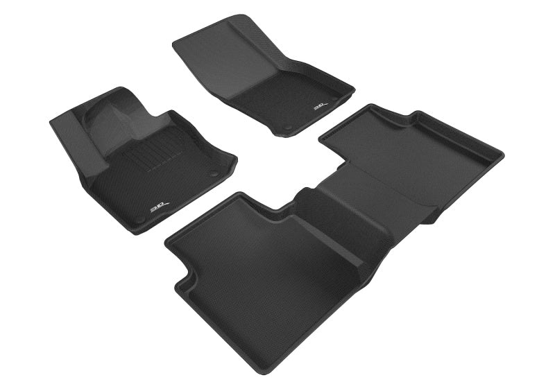 3D MAXpider 2018-2019 Volkswagen Tiguan w/ 5 Seat Kagu Front &amp; Rear Floormats - Black