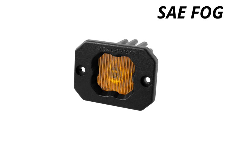 Diode Dynamics Stage Series C1 LED Pod - Yellow SAE Fog Flush ABL Each - DD6851S