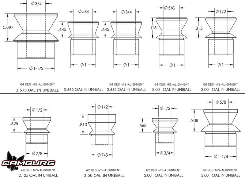 Camburg 7/8in. x 1/2in. Tall Hi-misalignment Spacers (pair)