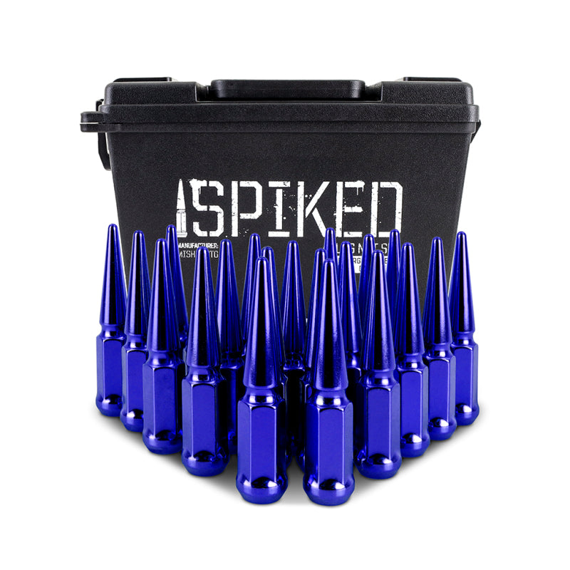 Mishimoto Steel Spiked Lug Nuts M12x1.5 20pc Set - Blue - MMLG-SP1215-20BL