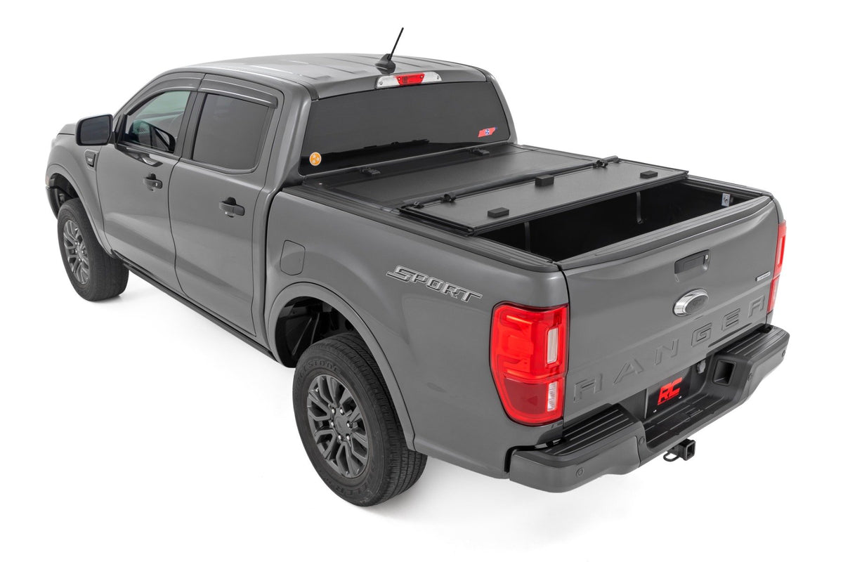 Hard Tri-Fold Flip Up Bed Cover | 6&#39; Bed | Ford Ranger 2WD/4WD (2019-2023)