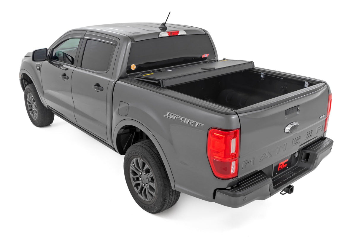 Hard Tri-Fold Flip Up Bed Cover | 6&#39; Bed | Ford Ranger 2WD/4WD (2019-2023)