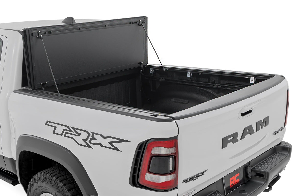 Hard Tri-Fold Flip Up Fold Bed Cover | 5&#39;7&quot; Bed | Ram 1500 (19-25)/1500 TRX (21-24)