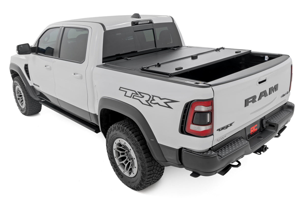 Hard Tri-Fold Flip Up Fold Bed Cover | 5&#39;7&quot; Bed | Ram 1500 (19-25)/1500 TRX (21-24)