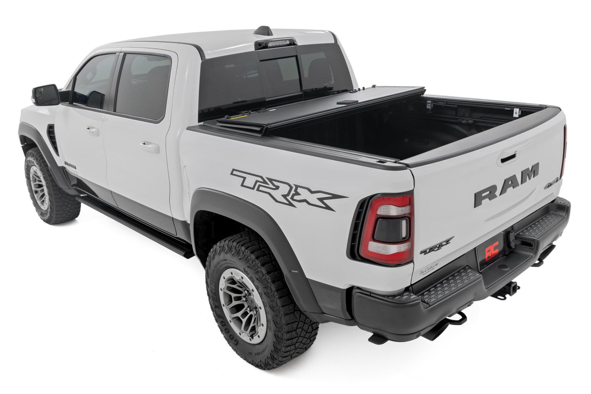 Hard Tri-Fold Flip Up Fold Bed Cover | 5&#39;7&quot; Bed | Ram 1500 (19-25)/1500 TRX (21-24)