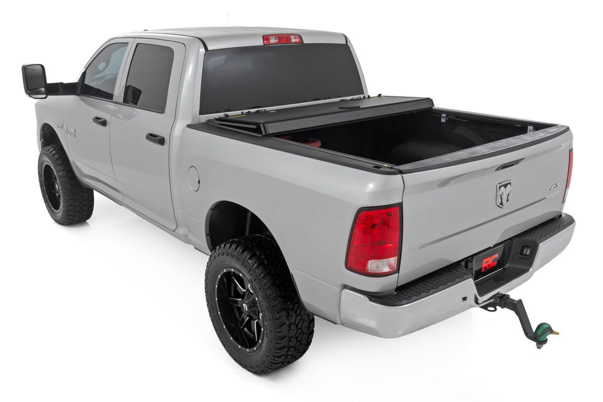 Hard Tri-Fold Flip Up Bed Cover | 5&#39;7&quot; Bed | Ram 1500 2WD/4WD (2009-2018 &amp; Classic)