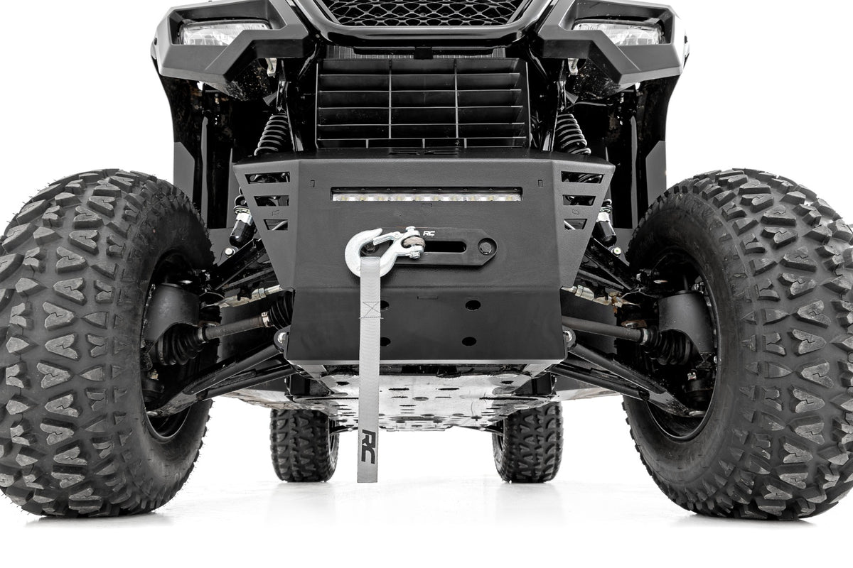 Winch Plate | 10&quot; Black Slimline | Honda Pioneer 520