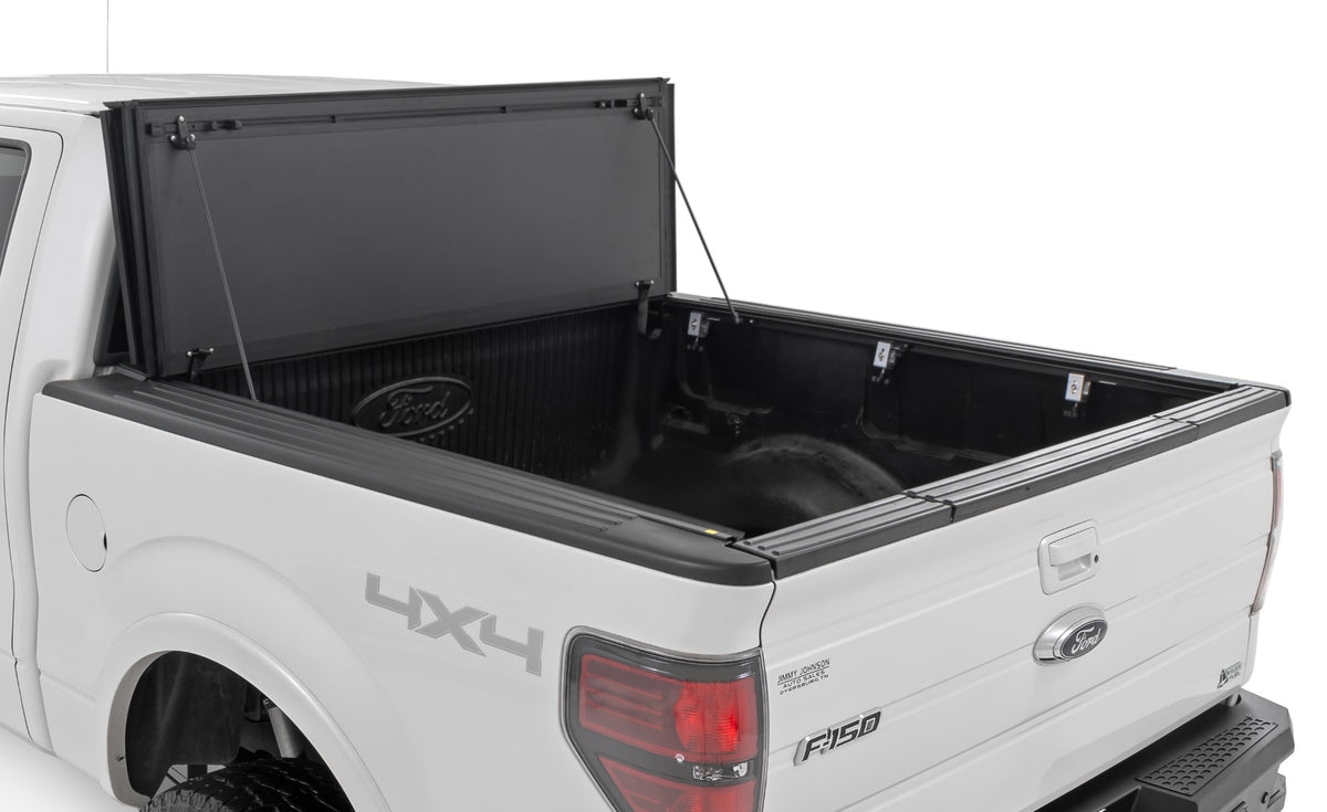 Hard Tri-Fold Flip Up Bed Cover | 5&#39;7&quot; Bed | Ford F-150 2WD/4WD (2004-2014)