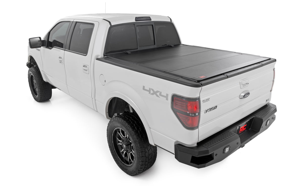 Hard Tri-Fold Flip Up Bed Cover | 5&#39;7&quot; Bed | Ford F-150 2WD/4WD (2004-2014)